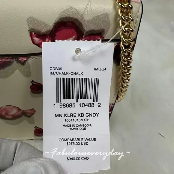 Coach Mini Klare Crossbody Bag with Candy in Leather/Chalk/Chalk CDB09 NWT - Picture 4 of 9